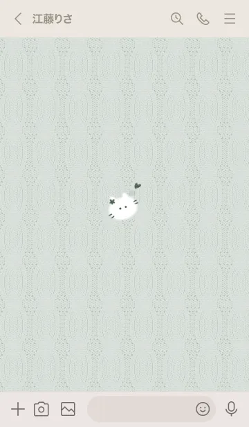 [LINE着せ替え] ～猫とニット♥グリーン23_1～の画像3