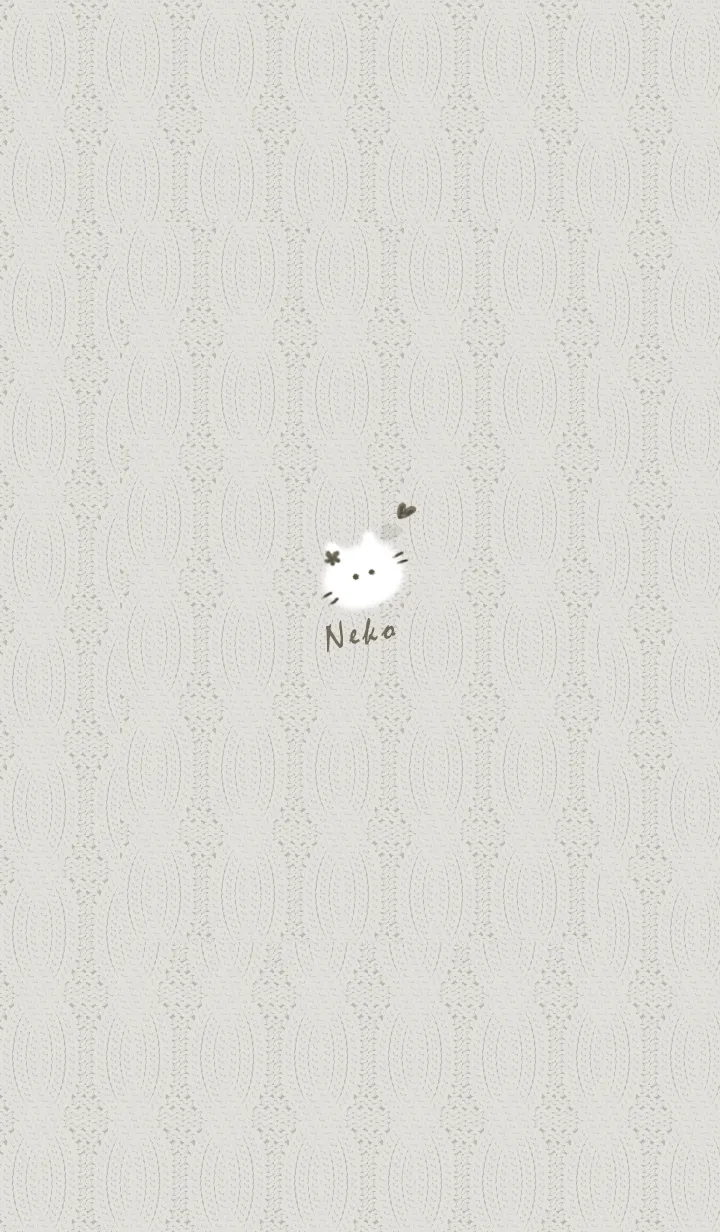 [LINE着せ替え] ～猫とニット♥ベージュ22_1～の画像1