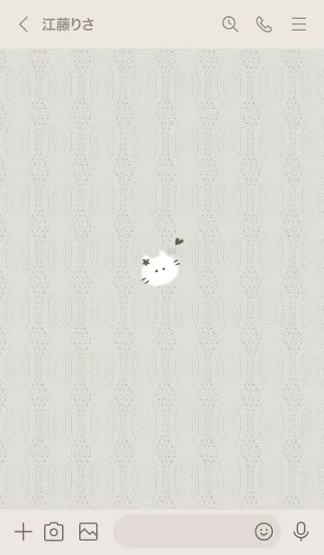 [LINE着せ替え] ～猫とニット♥ベージュ22_1～の画像3