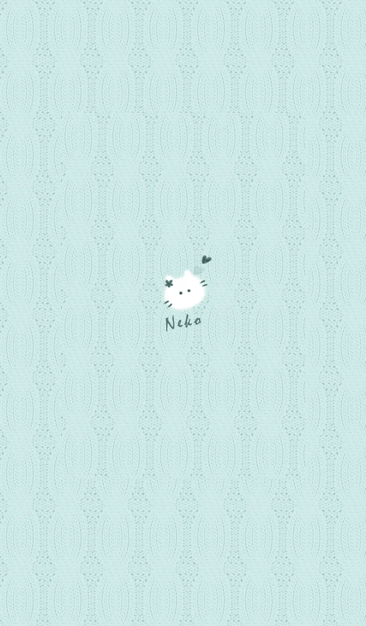 [LINE着せ替え] ～猫とニット♥グリーン10_1～の画像1