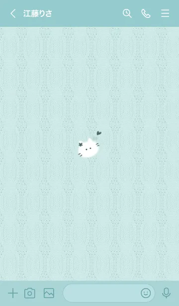 [LINE着せ替え] ～猫とニット♥グリーン10_1～の画像3