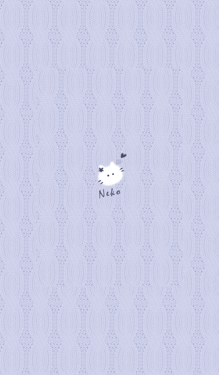[LINE着せ替え] ～猫とニット♥パープル12_1～の画像1