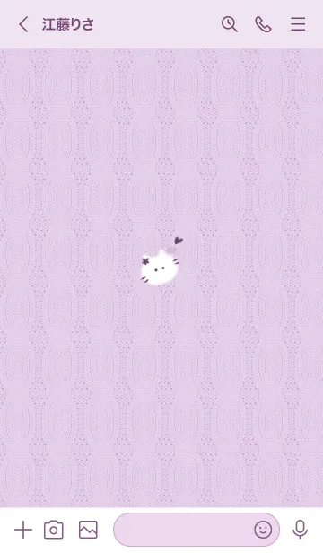 [LINE着せ替え] ～猫とニット♥パープル13_1～の画像3