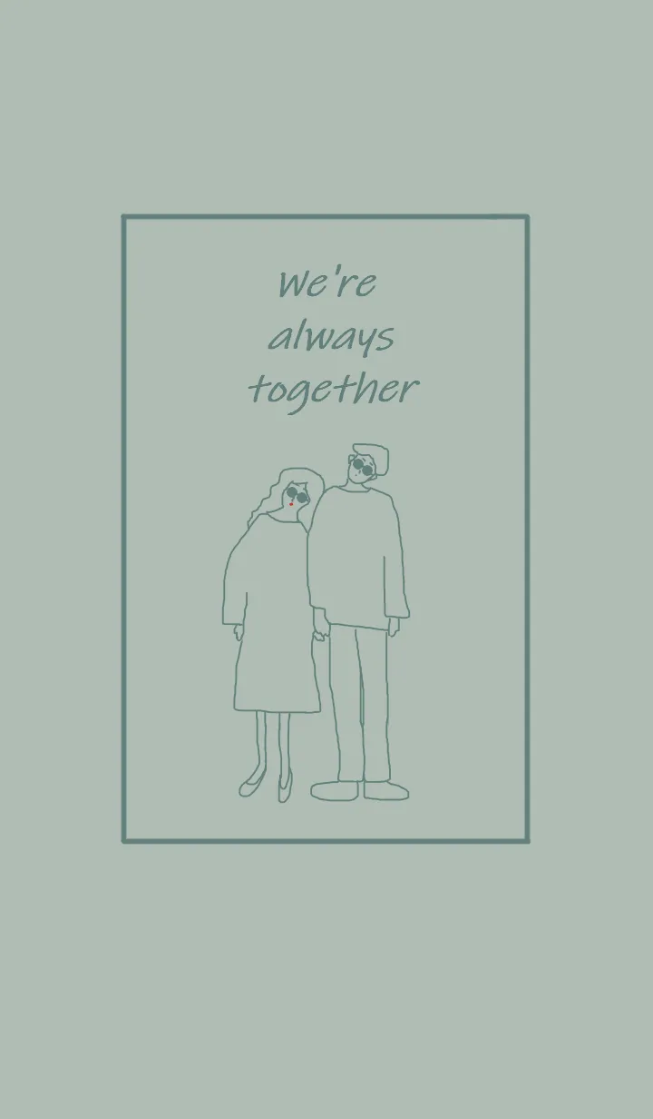 [LINE着せ替え] We're always together / green beigeの画像1