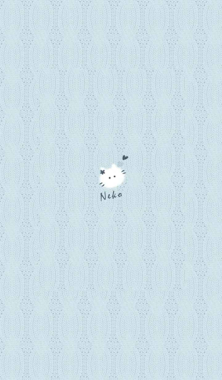 [LINE着せ替え] ～猫とニット♥ブルー11_1～の画像1