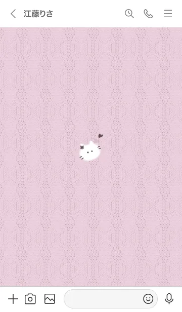 [LINE着せ替え] ～猫とニット♥ピンク14_1～の画像3