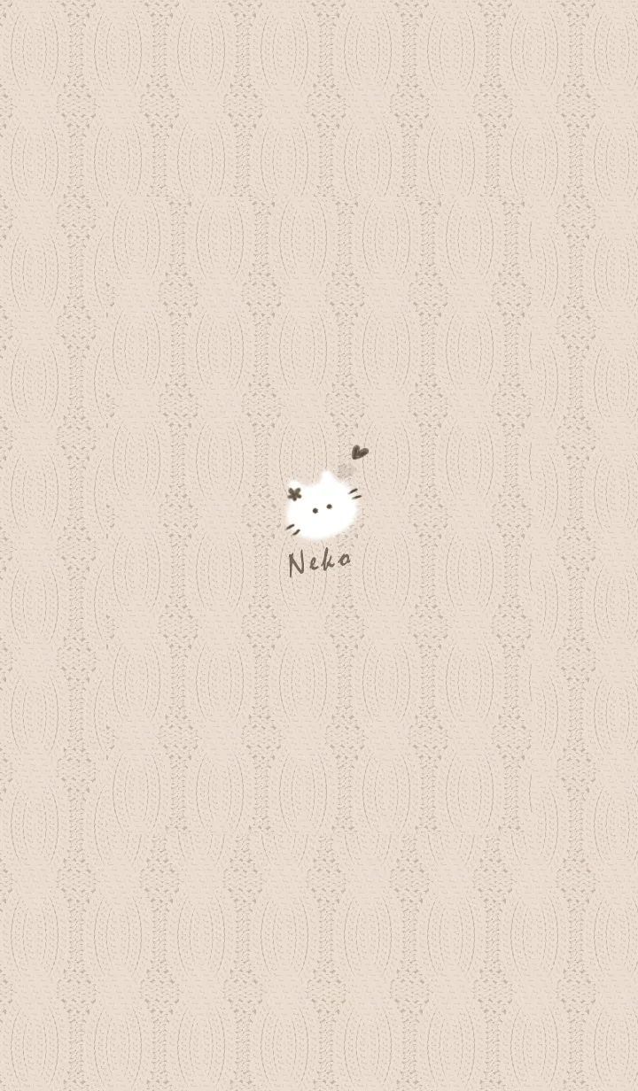 [LINE着せ替え] ～猫とニット♥ベージュ17_1～の画像1
