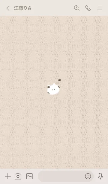 [LINE着せ替え] ～猫とニット♥ベージュ17_1～の画像3