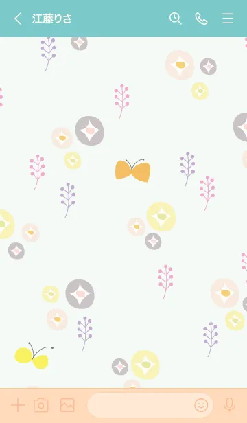 [LINE着せ替え] 北欧風 花と蝶28の画像3