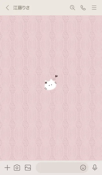 [LINE着せ替え] ～猫とニット♥ピンク15_1～の画像3