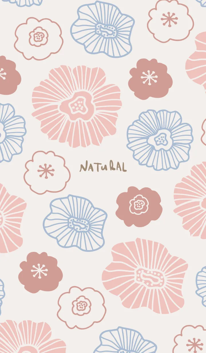 [LINE着せ替え] 花々 くすみピンクブラウン4の画像1