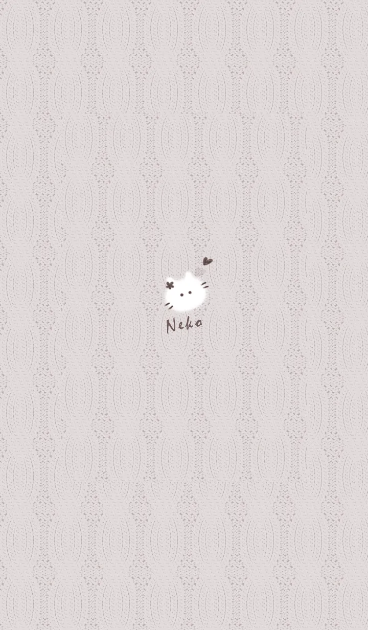 [LINE着せ替え] ～猫とニット♥ピンクグレー21_1～の画像1