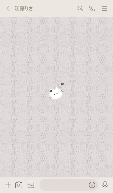 [LINE着せ替え] ～猫とニット♥ピンクグレー21_1～の画像3