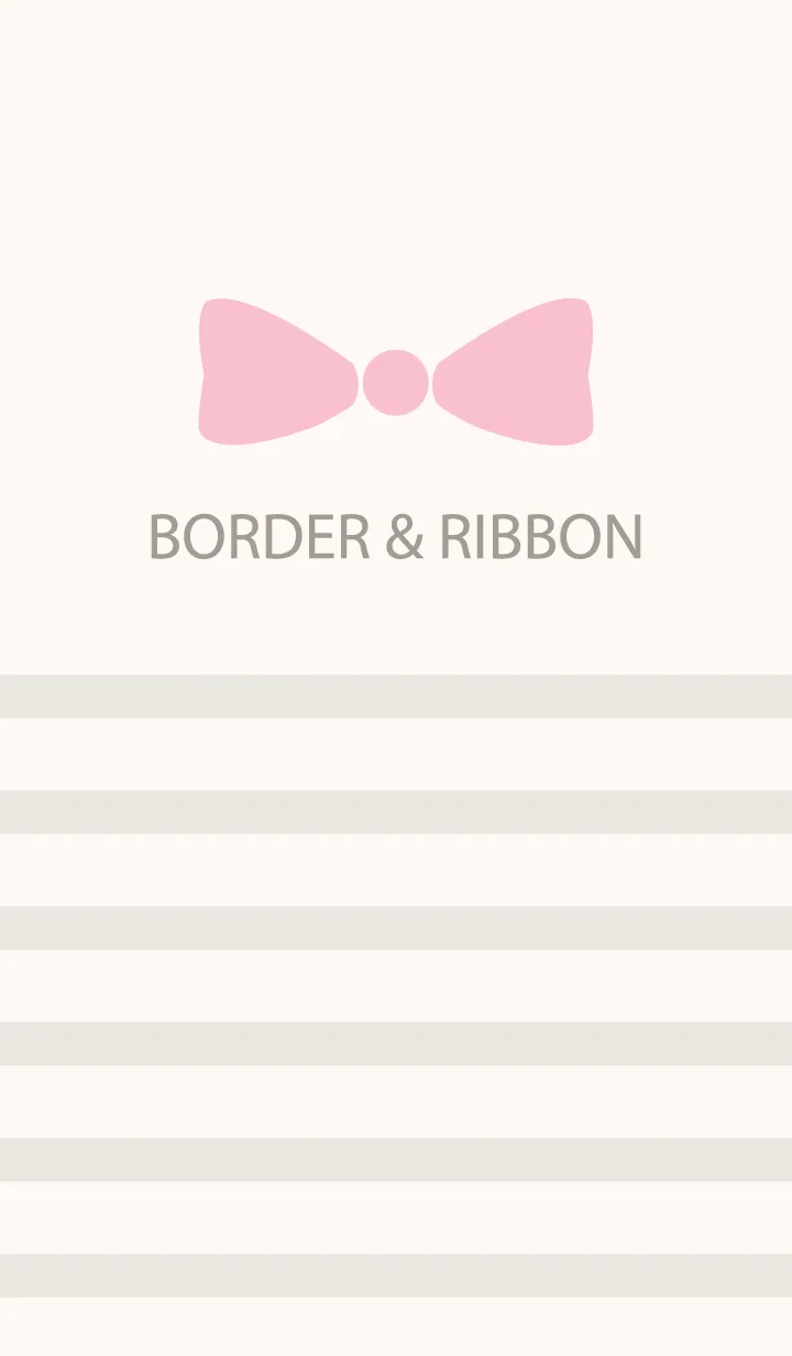 [LINE着せ替え] Beige Border & Pink Ribbon -2-の画像1