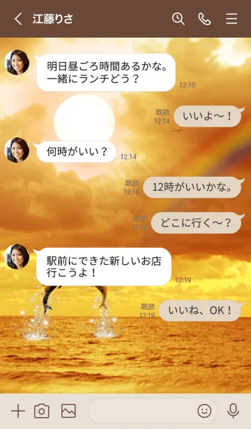 [LINE着せ替え] 運気上昇 Sunset dolphinの画像4