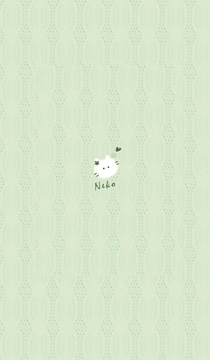 [LINE着せ替え] ～猫とニット♥うぐいす色19_1～の画像1