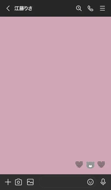 [LINE着せ替え] 黒とピンク : クラシックなくまの画像3