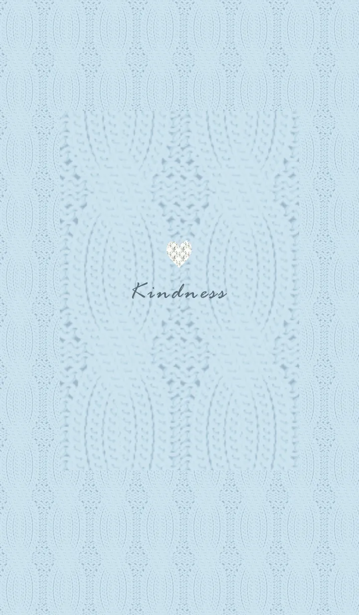 [LINE着せ替え] ～ハートとニット♥ブルー03_1～の画像1