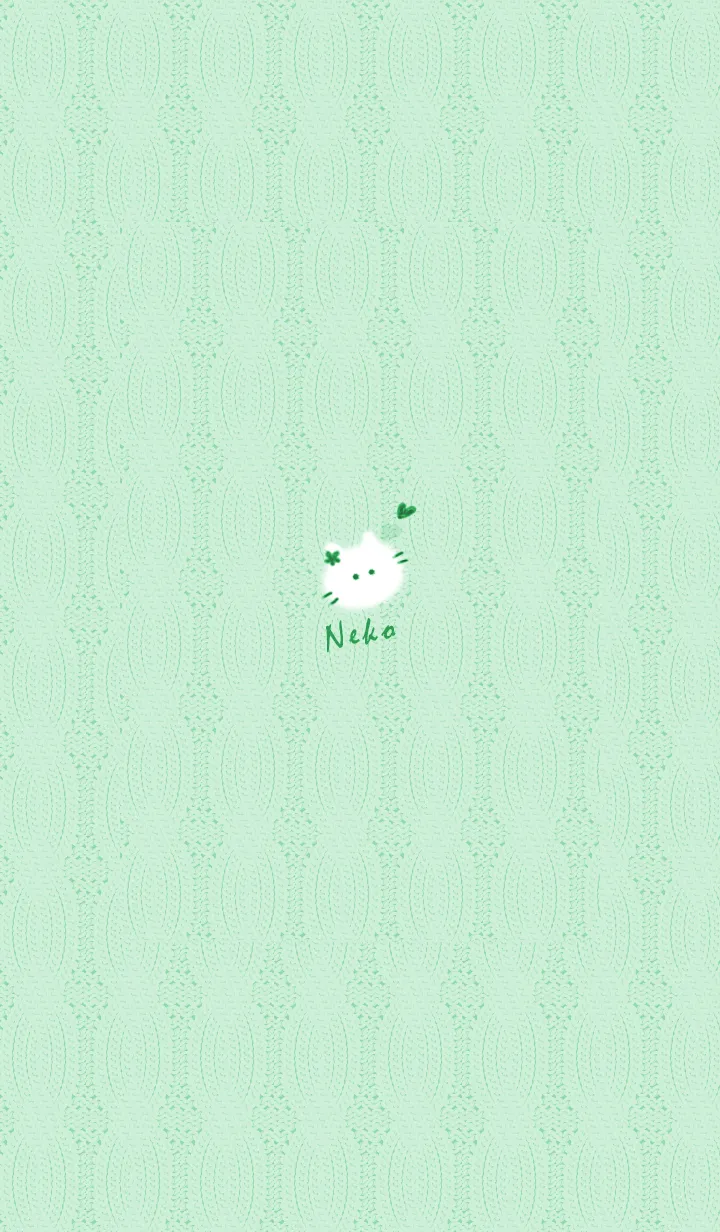 [LINE着せ替え] ～猫とニット♥ミントグリーン30_1～の画像1