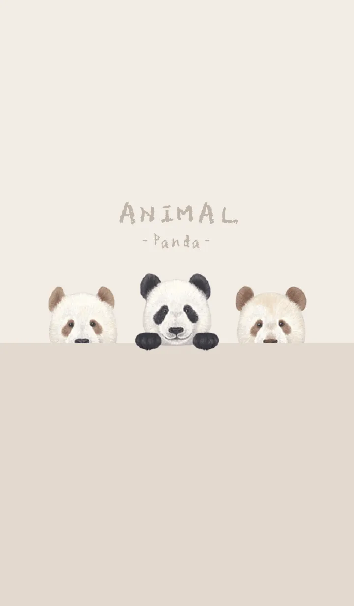 [LINE着せ替え] ANIMAL - パンダ - ベージュ×茶色の画像1