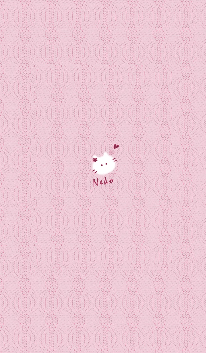 [LINE着せ替え] ～猫とニット♥ピンク37_1～の画像1