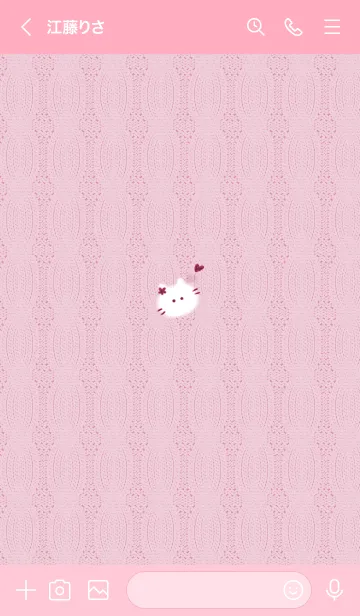 [LINE着せ替え] ～猫とニット♥ピンク37_1～の画像3