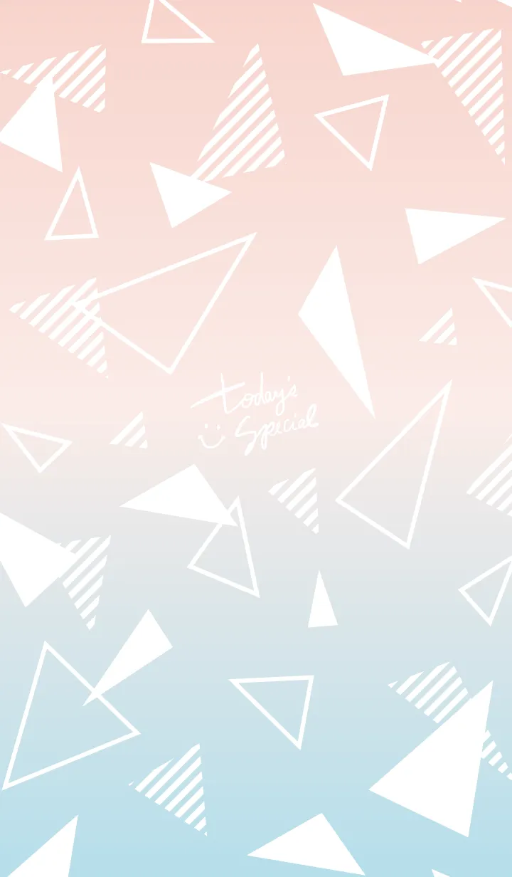 [LINE着せ替え] グラデーションと三角 青とピンク2の画像1