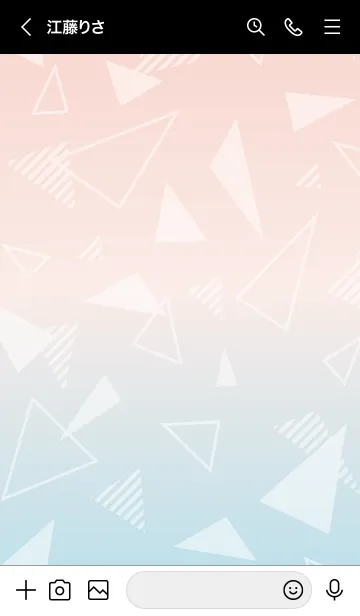 [LINE着せ替え] グラデーションと三角 青とピンク2の画像3