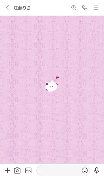 [LINE着せ替え] ～猫とニット♥ピンク36_1～の画像3