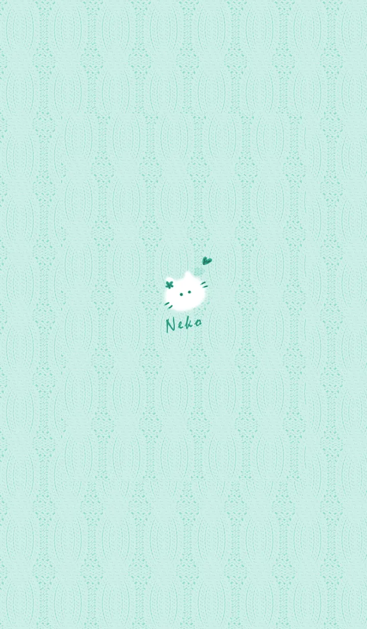 [LINE着せ替え] ～猫とニット♥ブルーグリーン31_1～の画像1