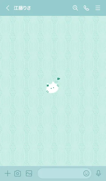 [LINE着せ替え] ～猫とニット♥ブルーグリーン31_1～の画像3