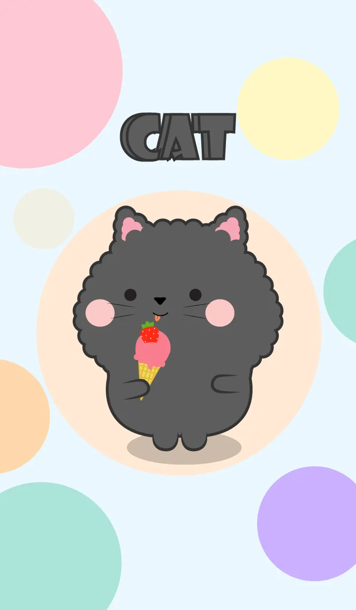 [LINE着せ替え] Color Cute Black Cat FuFu Theme (JP)の画像1