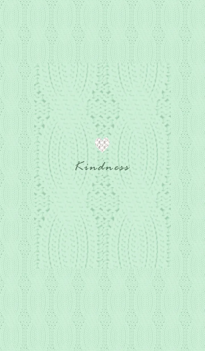 [LINE着せ替え] ～ハートとニット♥グリーン14_1～の画像1