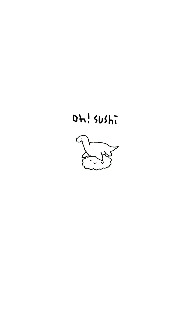 [LINE着せ替え] Oh！ SUSHI 恐竜のせ寿司 Oの画像1