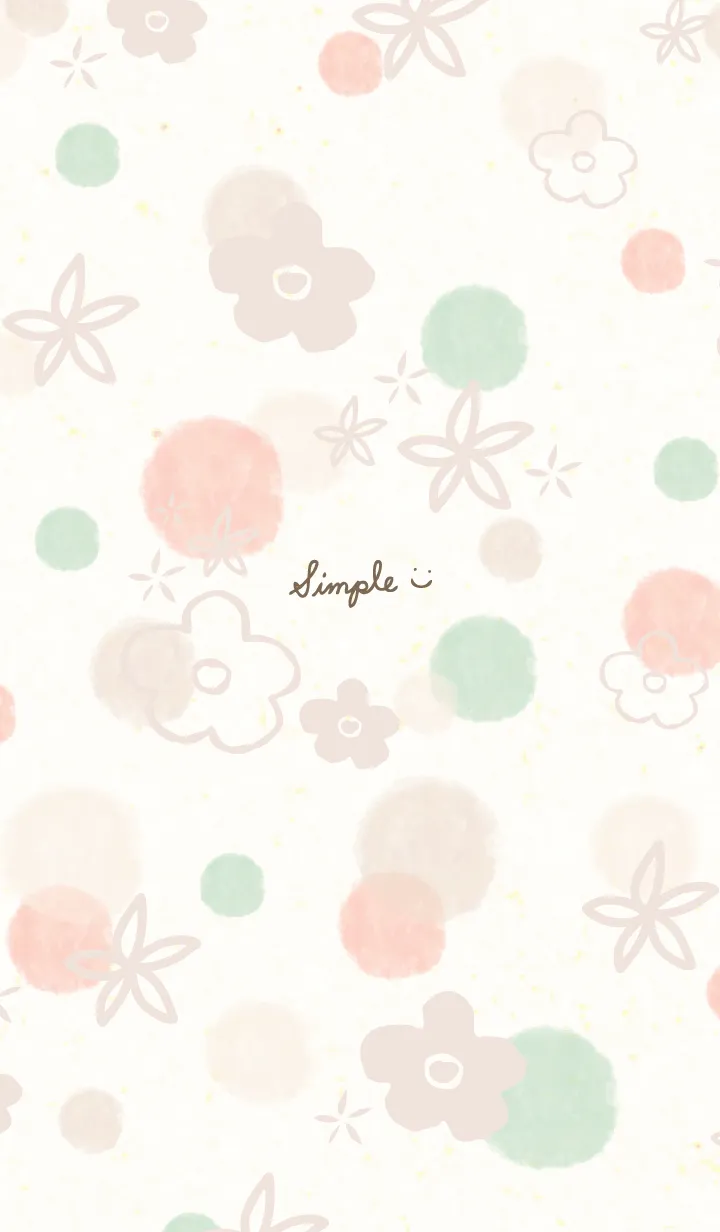 [LINE着せ替え] シンプル 水彩 丸 お花29の画像1