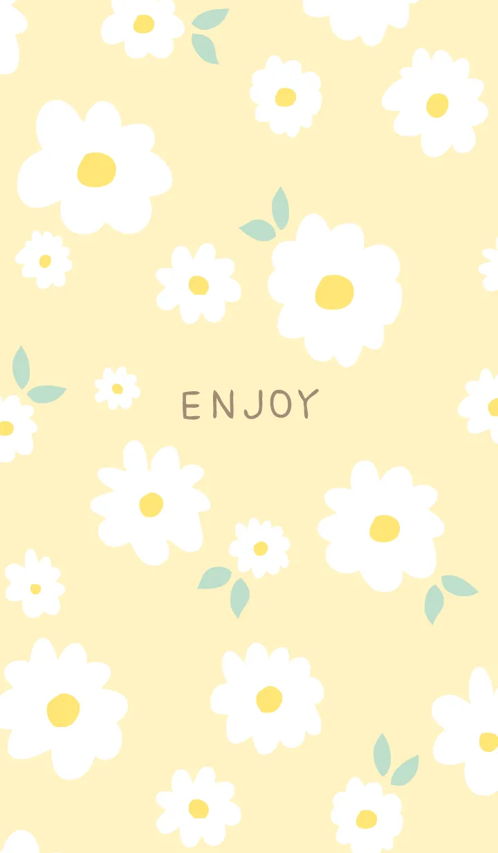 [LINE着せ替え] 白い花と葉っぱ23の画像1