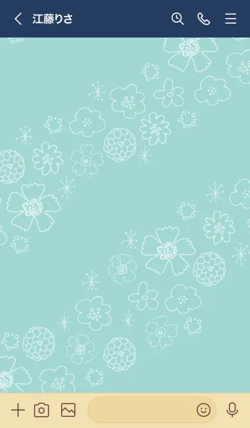 [LINE着せ替え] 白い花 くすみカラー14の画像3