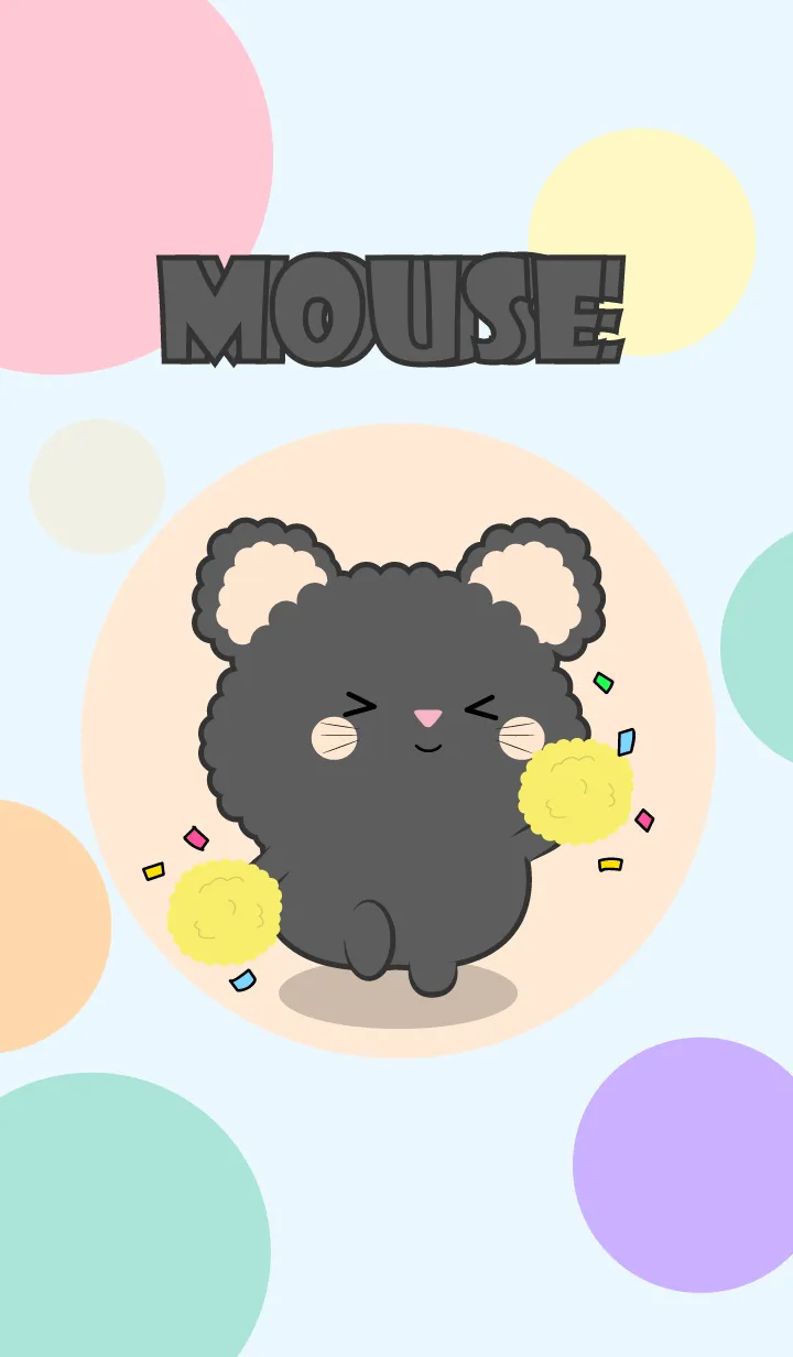 [LINE着せ替え] Color Cute Black Mouse  FuFu Theme (JP)の画像1