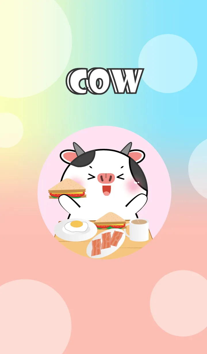 [LINE着せ替え] Make Breakfast With Cow (JP)の画像1