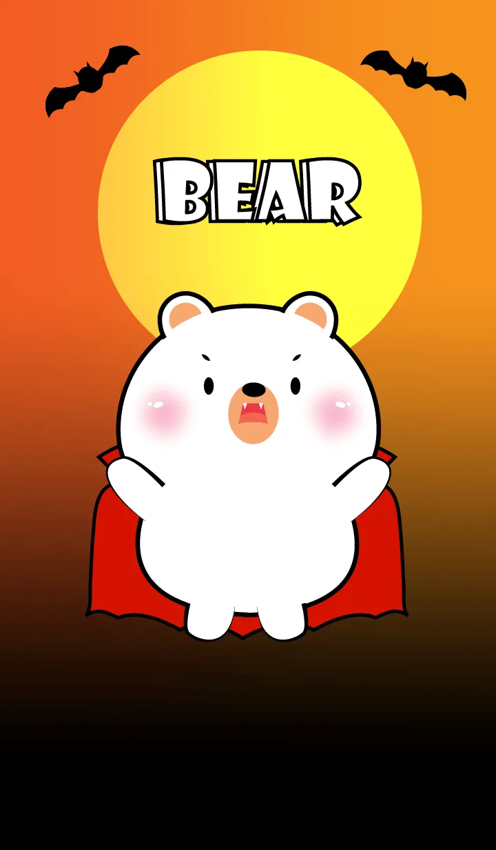 [LINE着せ替え] White Bear In Halloween Theme (JP)の画像1