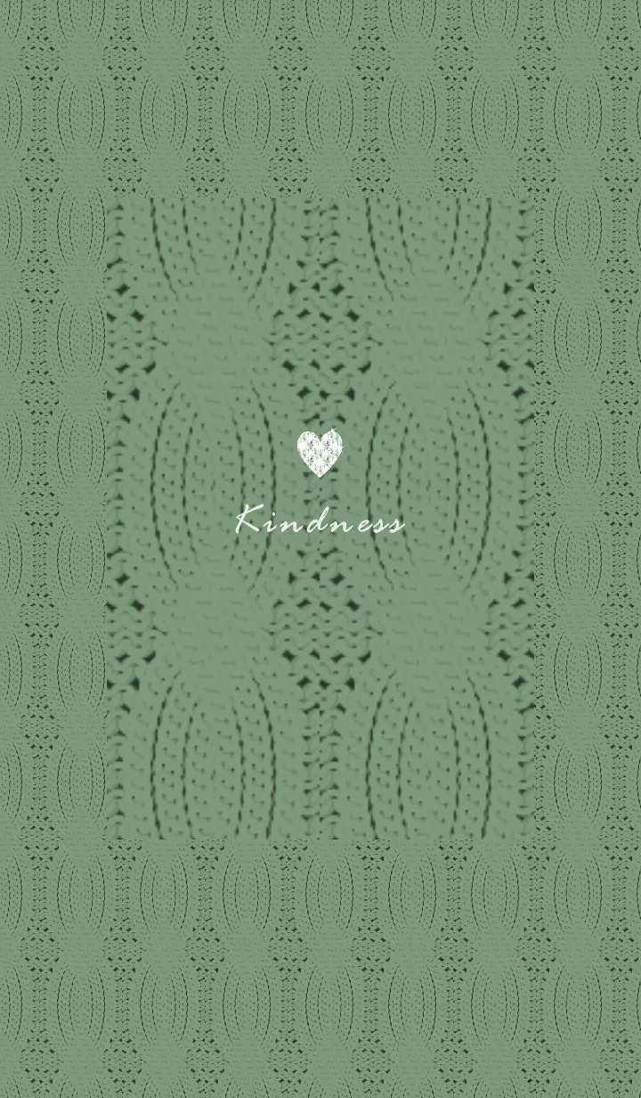 [LINE着せ替え] ～ハートとニット♥グリーン29_1～の画像1