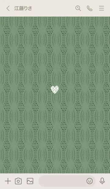 [LINE着せ替え] ～ハートとニット♥グリーン29_1～の画像3
