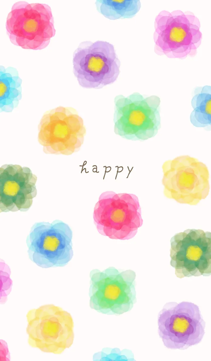 [LINE着せ替え] 水彩 お花 カラフル18の画像1