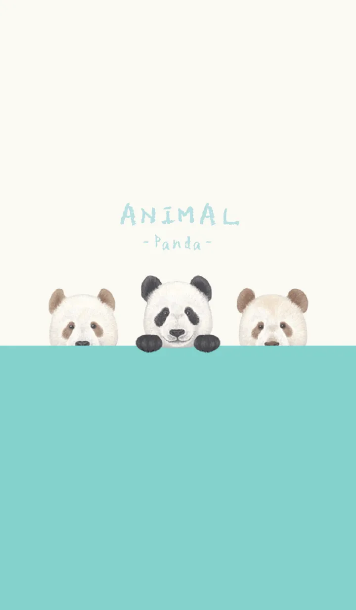 [LINE着せ替え] ANIMAL - パンダ - アクアグリーンの画像1