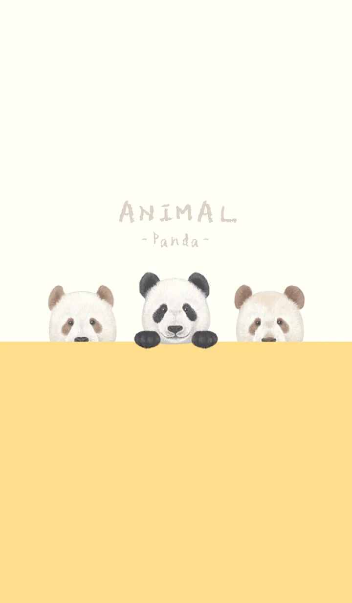 [LINE着せ替え] ANIMAL - パンダ - ベージュ×黄色の画像1