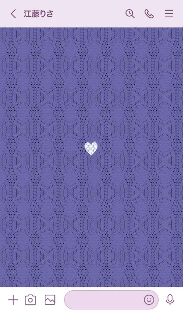[LINE着せ替え] ～ハートとニット♥パープル24_1～の画像3