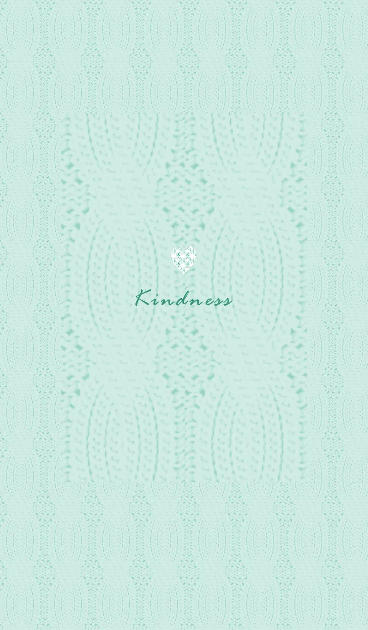 [LINE着せ替え] ～ハートとニット♥ブルーグリーン19_1～の画像1