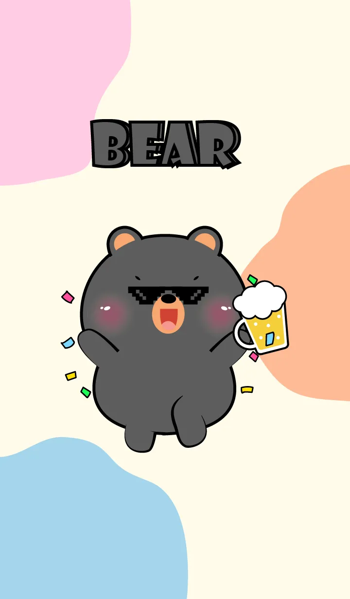 [LINE着せ替え] Black Bear Love Party Theme (JP)の画像1