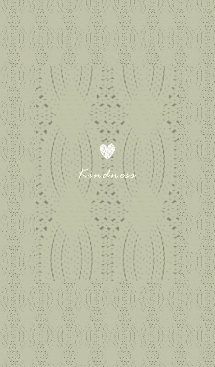 [LINE着せ替え] ～ハートとニット♥グリーン43_1～の画像1