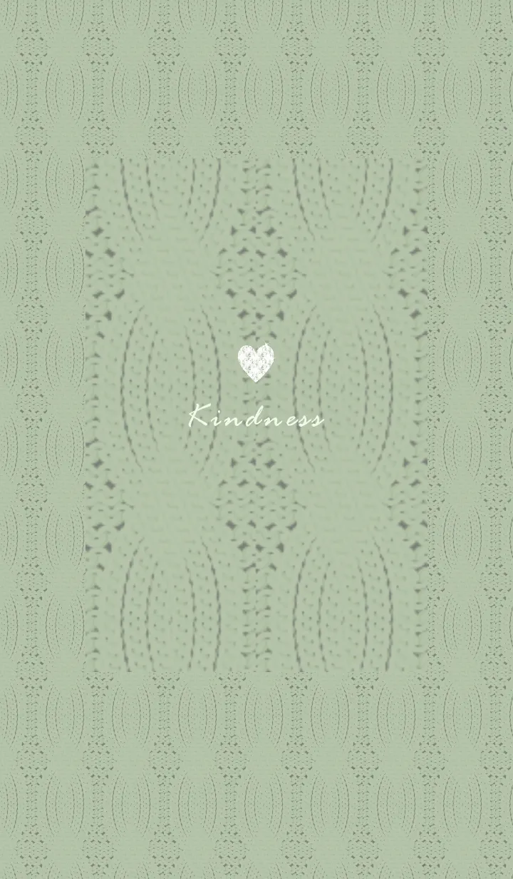 [LINE着せ替え] ～ハートとニット♥グリーン42_1～の画像1